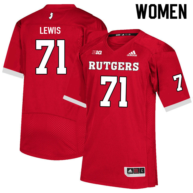 Women #71 Aaron Lewis Rutgers Scarlet Knights College Football Jerseys Sale-Scarlet - Click Image to Close